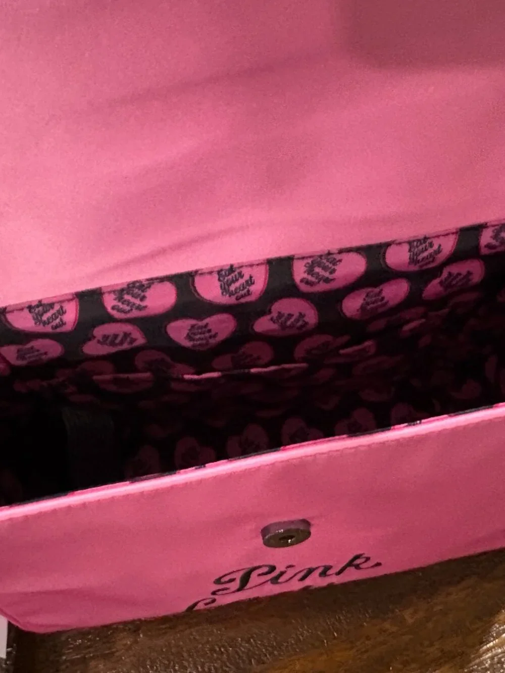 LoungefLy Grease Pink Ladies Purse Pocketbook Glasses Handle NEW NWT